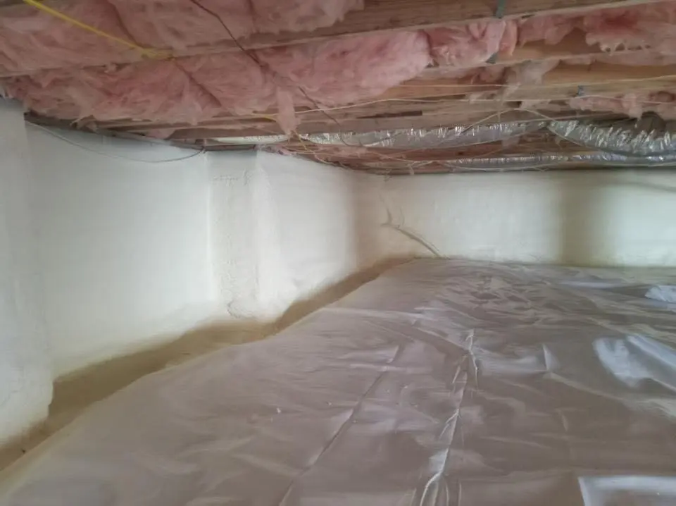 Crawl space encapsulation with closed-cell spray foam for Roof Maintenance in Towson
